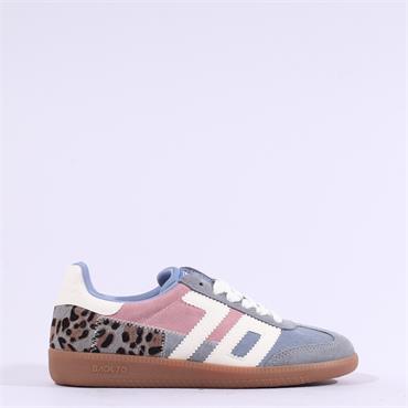 Back 70 Squid Gumsole Leopard Trainer - Blue Grey